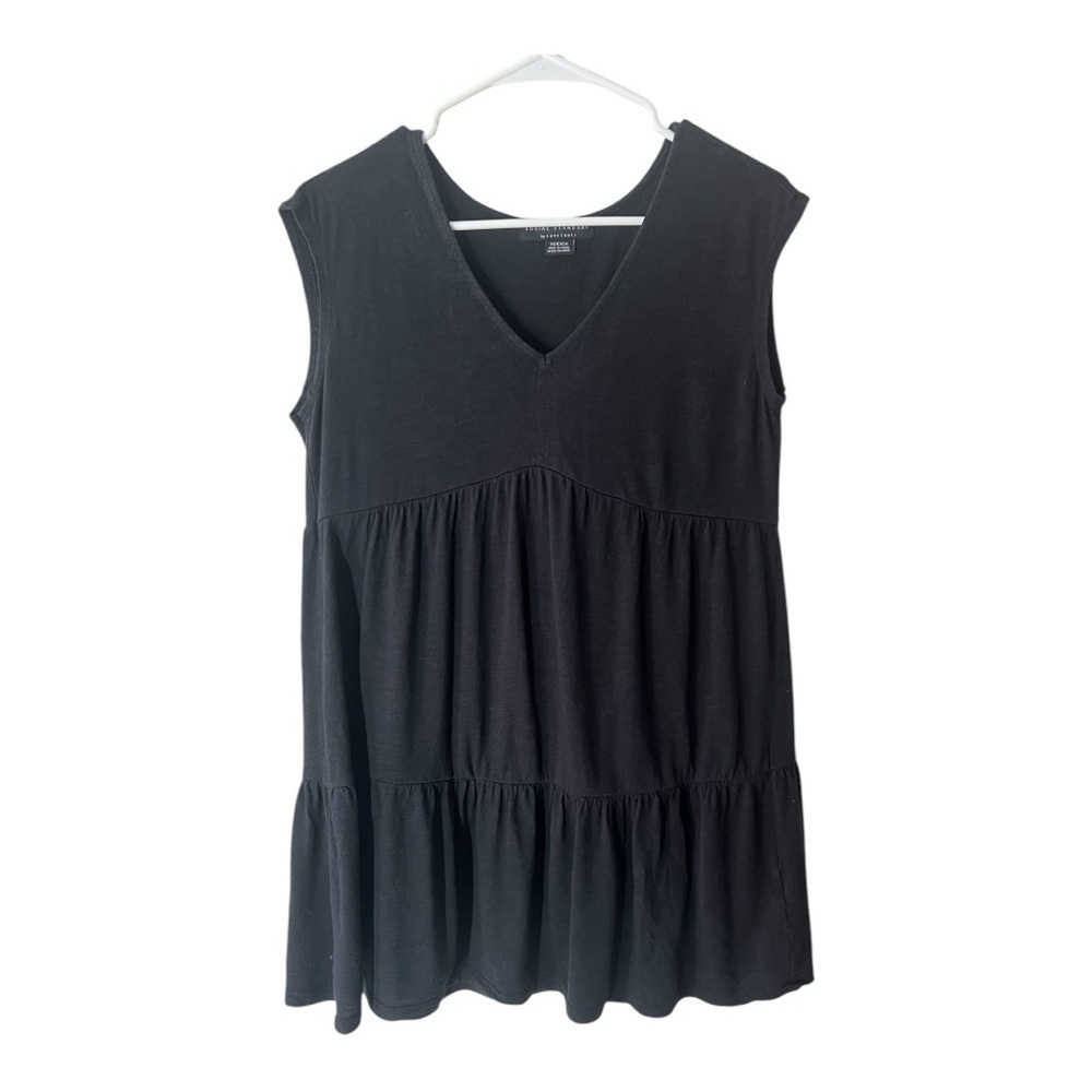 Social Standard by Sanctuary Short Sleeve Black Mini Ruffle Dress XL